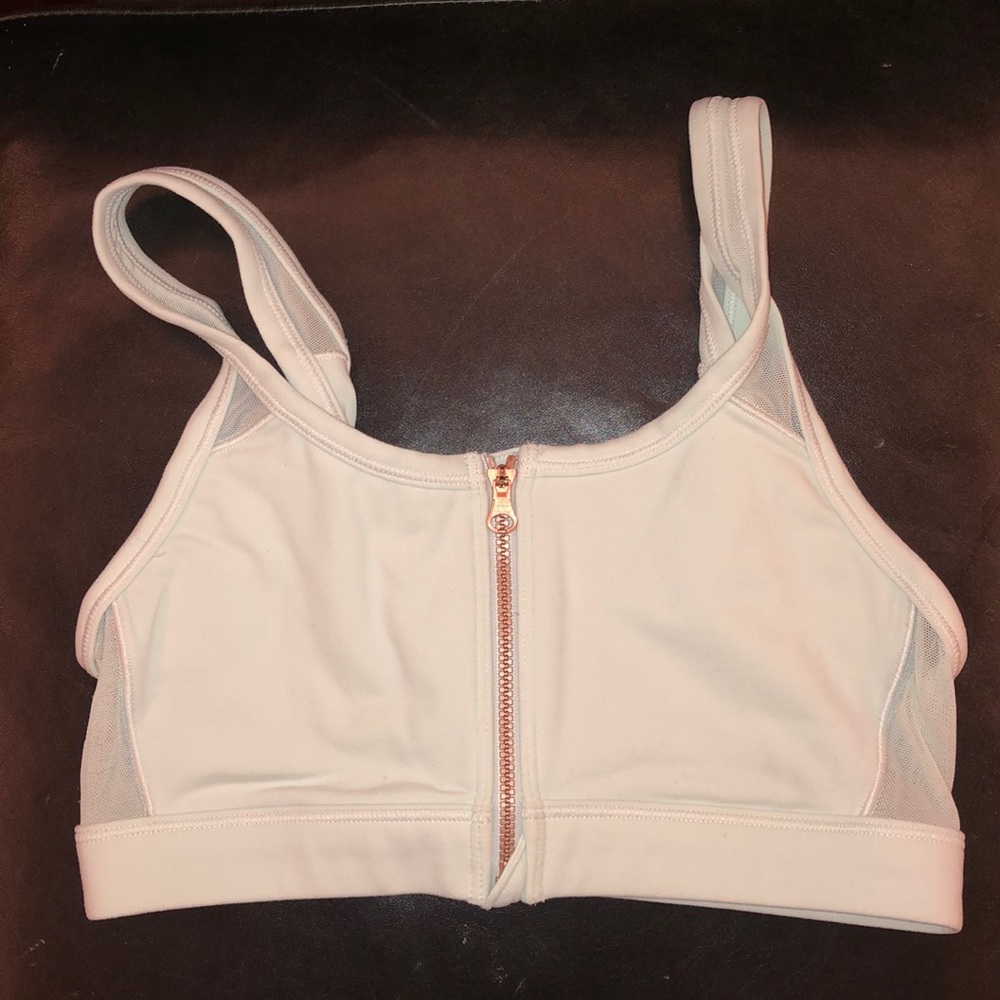 Baby blue Aerie mesh zipper sports bra